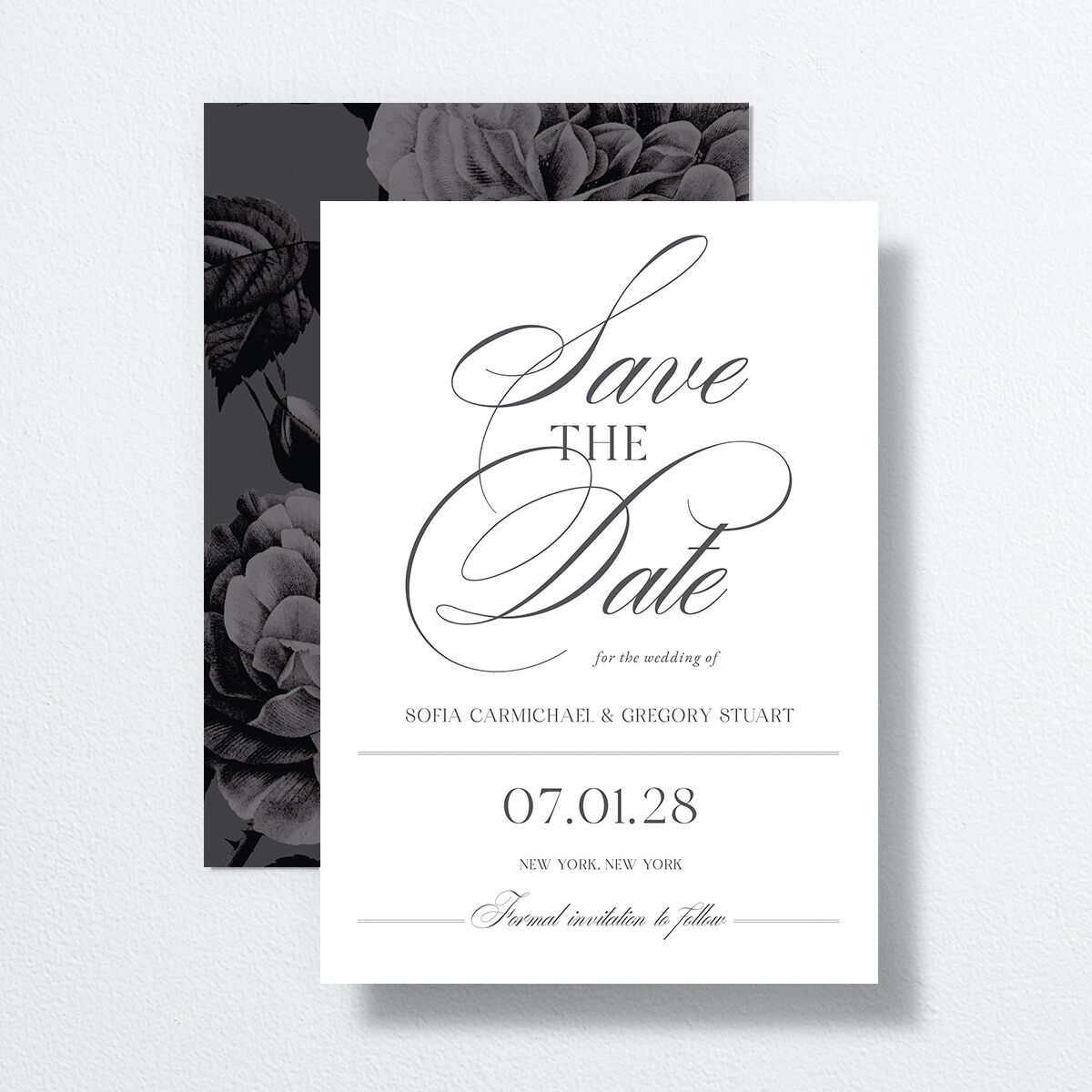 Classically Elegant Save The Date Cards Pure White Signature smooth No Standard