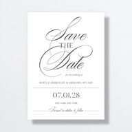 Classically Elegant Save The Date Cards Pure White Signature smooth No Standard