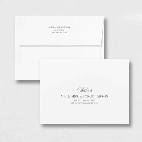 Classically Elegant Wedding Invitation Envelopes White Standard Pure White Both Recipient and Return Addresses