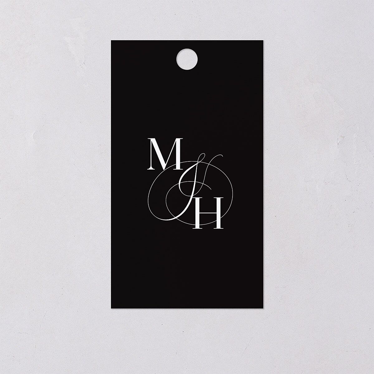Classic Monogram Favor Gift Tags Pure White Signature