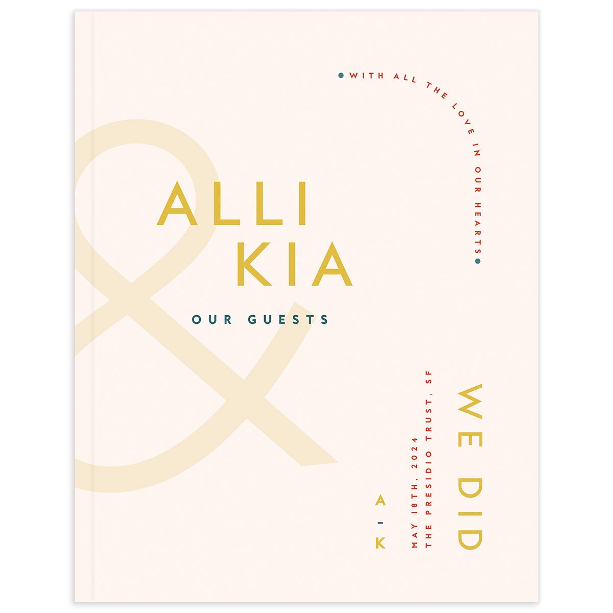 Contemporary Typography Wedding Guest Book