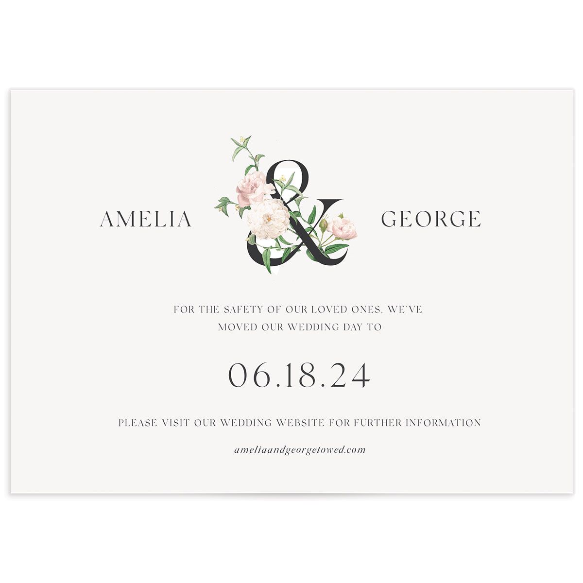 Floral Ampersand Change the Date Cards