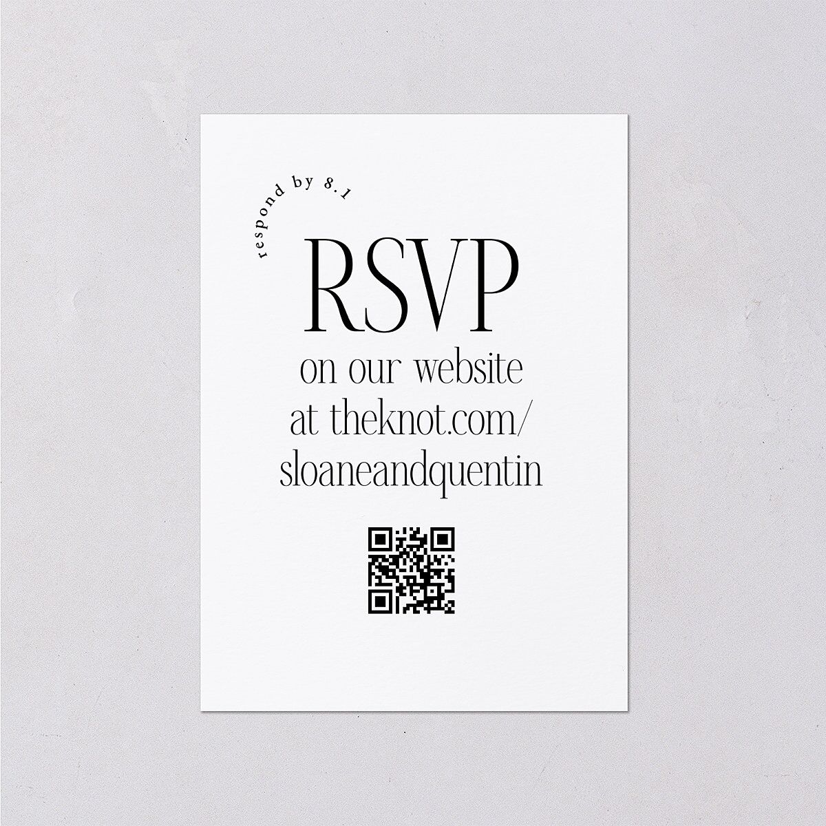 Accent Arches Wedding Response Cards Licorice Signature Standard