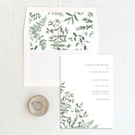 Delicate Greenery Change the Date Cards Pure White Signature