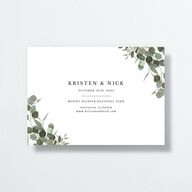 Eucalyptus Frame Foil Save The Date Cards Gold Pure White Signature smooth No