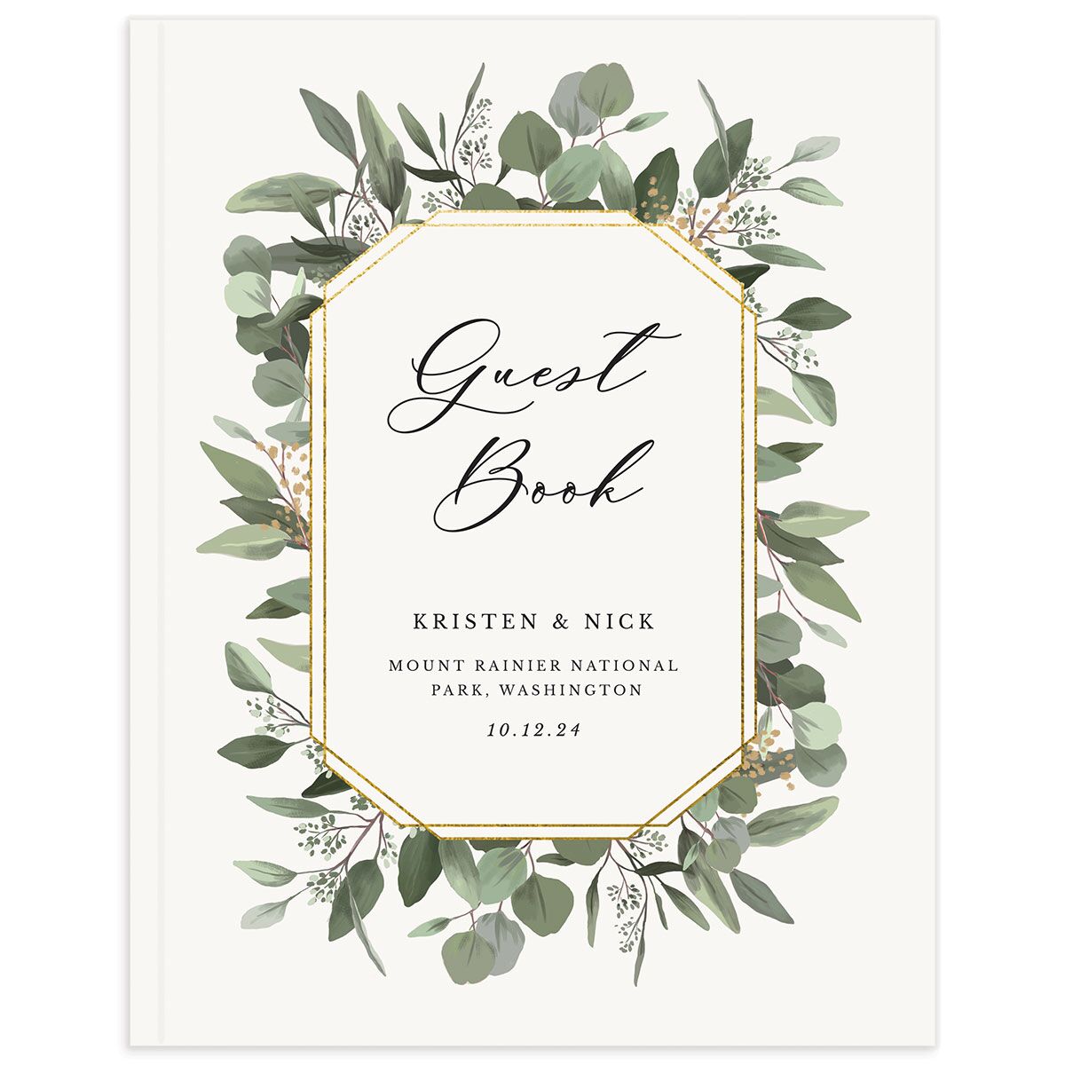 Eucalyptus Frame Wedding Guest Book