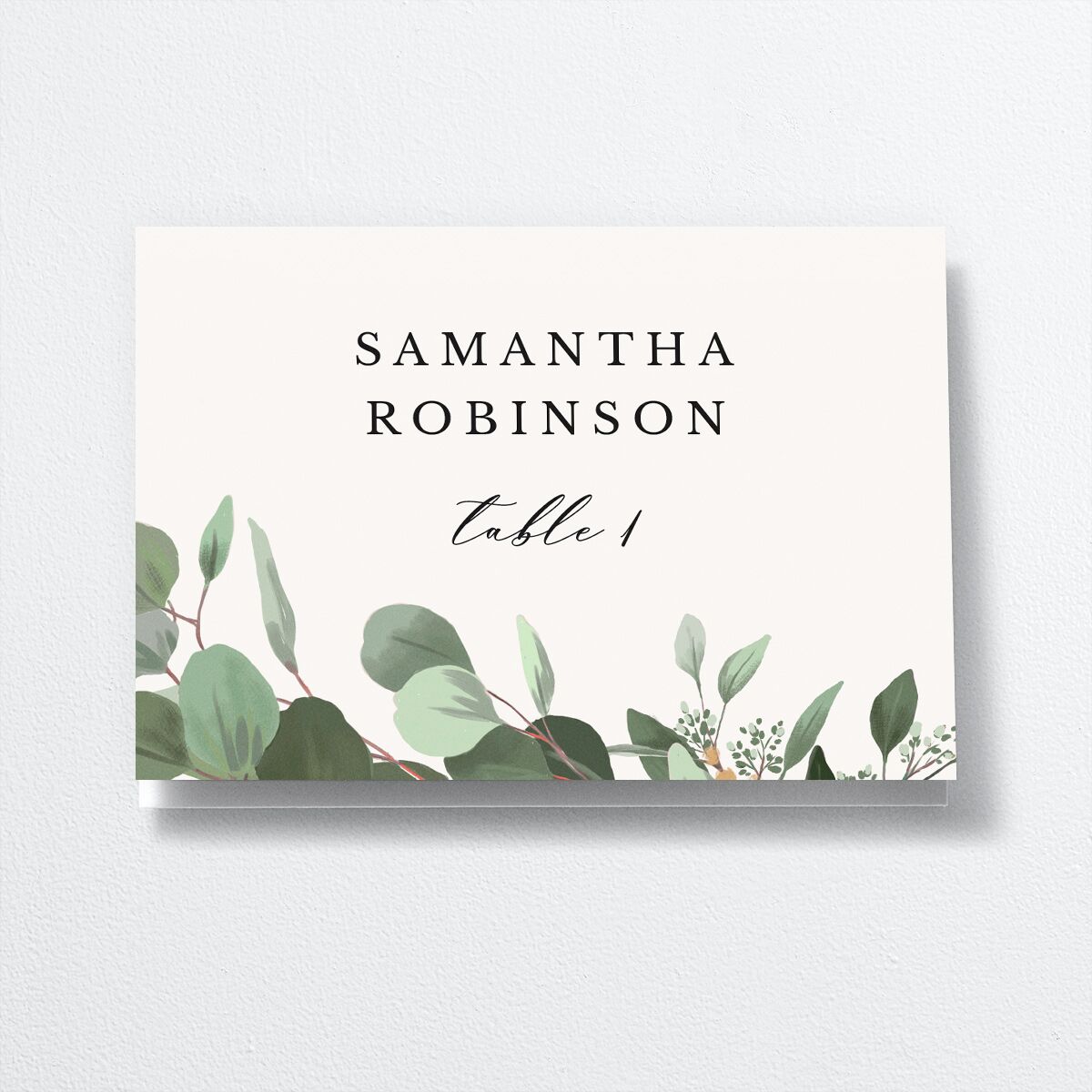 Eucalyptus Frame Place Cards front