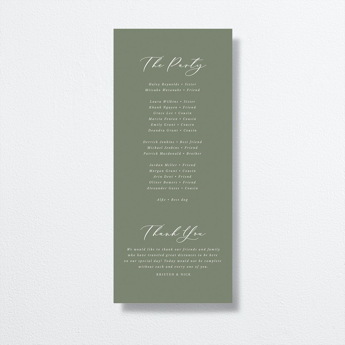 Eucalyptus Frame Wedding Programs Pure White Signature