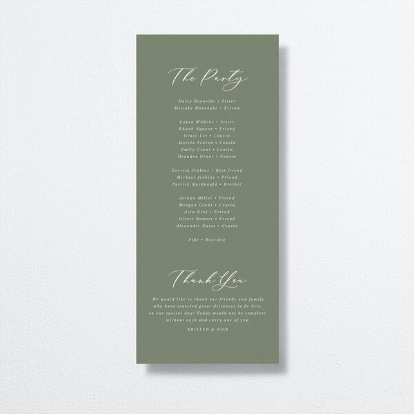 Eucalyptus Frame Wedding Programs Pure White Signature