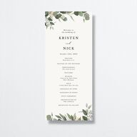 Eucalyptus Frame Wedding Programs Pure White Signature