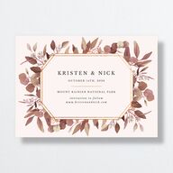 Eucalyptus Frame Save The Date Cards Pure White Signature smooth No Standard