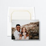 Eucalyptus Frame Save The Date Cards Pure White Signature smooth No Standard