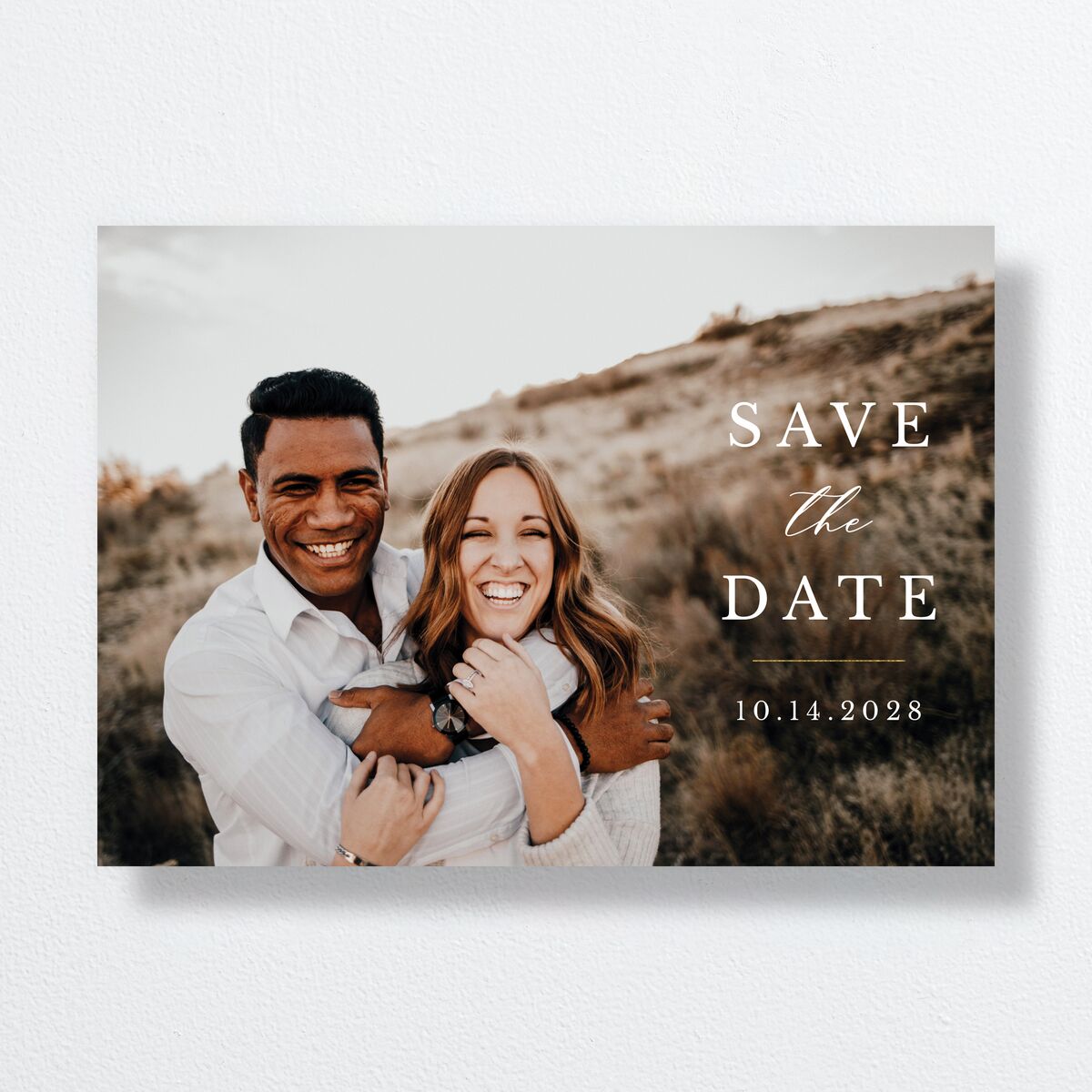 Eucalyptus Frame Save The Date Cards Pure White Signature smooth No Standard