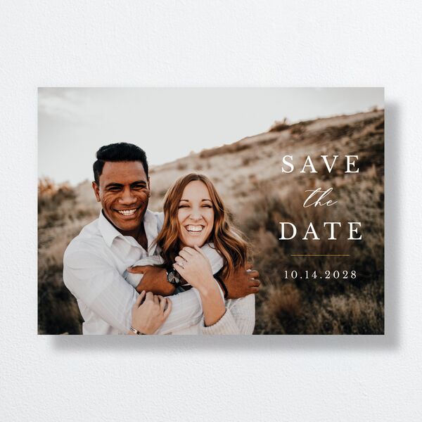 Eucalyptus Frame Save The Date Cards Pure White Signature smooth No Standard