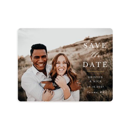 Eucalyptus Frame Save The Date Magnets - White