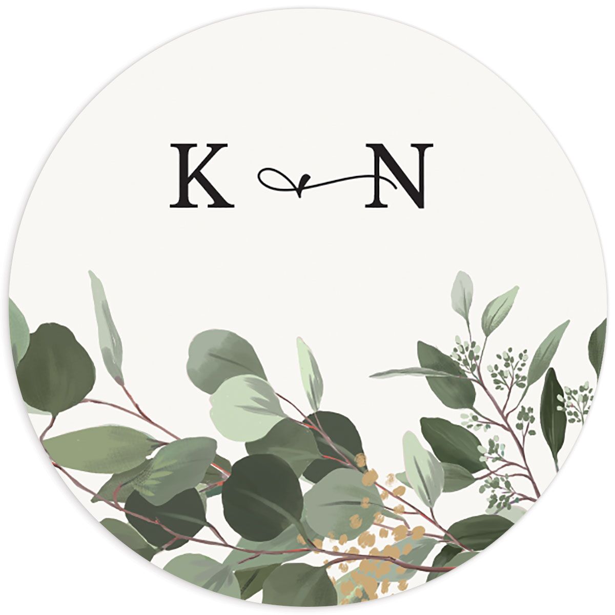 Painted Eucalyptus Wedding Stickers