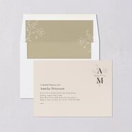 Rustic Monogram Bridal Shower Invitations Sand Signature Blank Standard