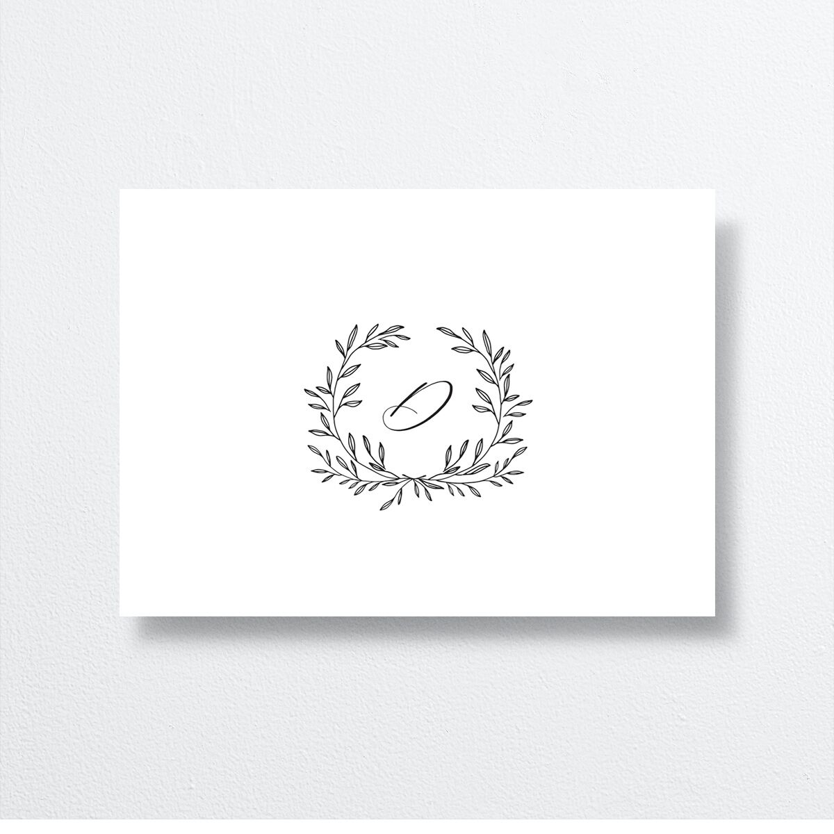 Monogram Wreath Wedding Enclosure Cards back
