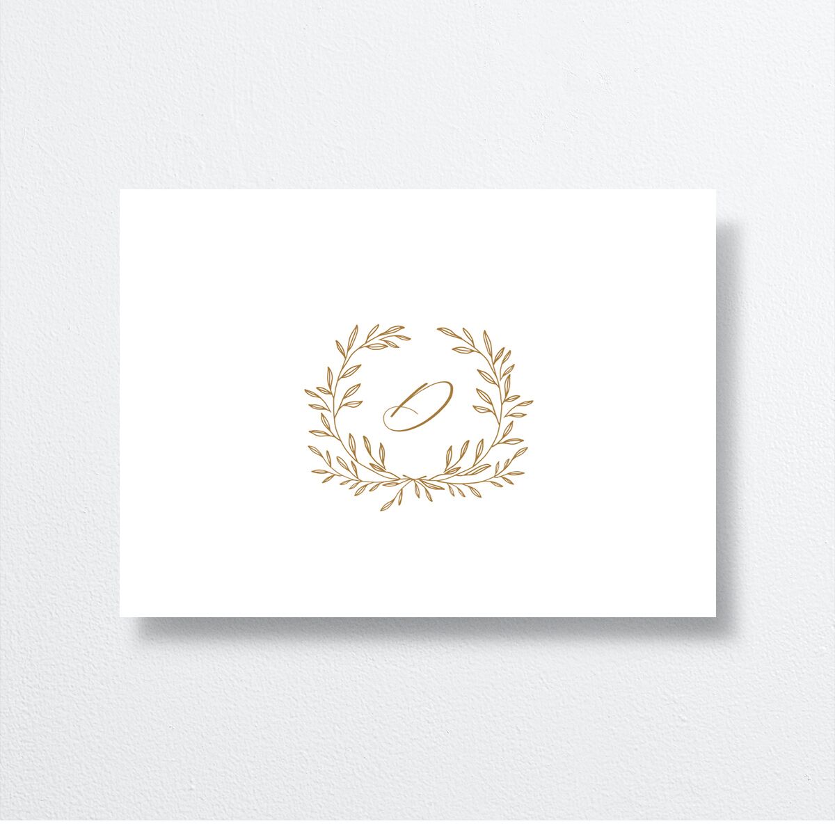Monogram Wreath Wedding Enclosure Cards back in gold