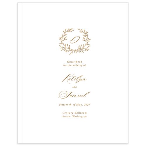 Monogram Wreath Wedding Guest Book - 