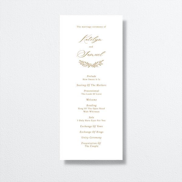 Monogram Wreath Wedding Programs front