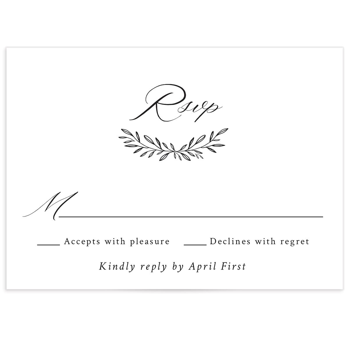 Monogram Wreath Wedding Response Cards