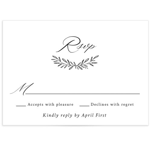 Monogram Wreath Wedding Response Cards - 
