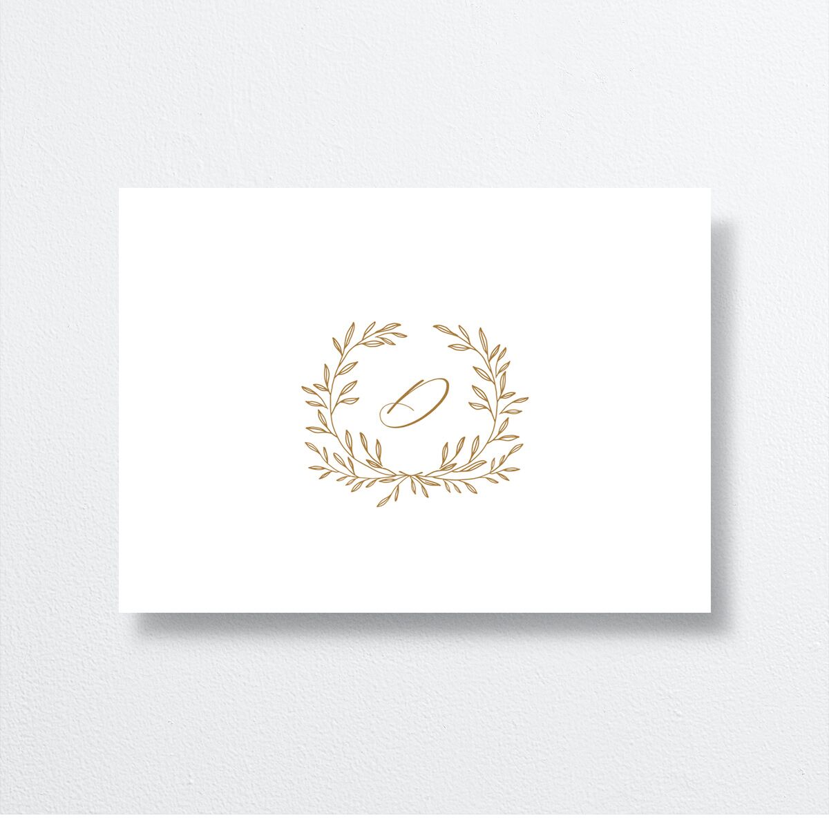Monogram Wreath Wedding Response Cards back in gold