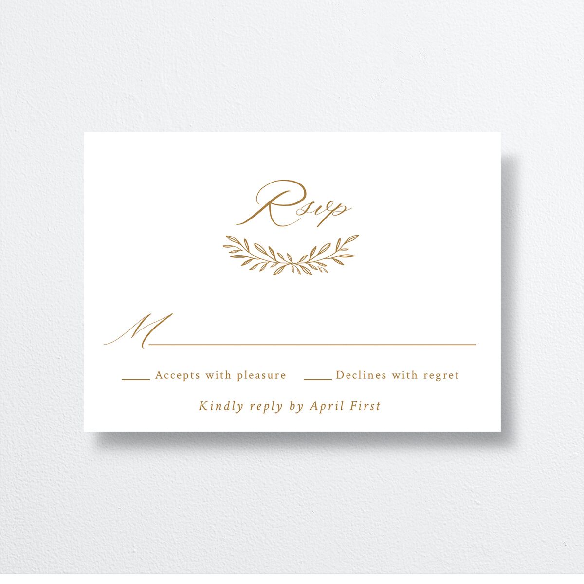Monogram Wreath Wedding Response Cards front