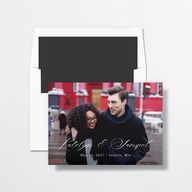 Monogram Wreath Save The Date Cards Midnight Signature smooth No