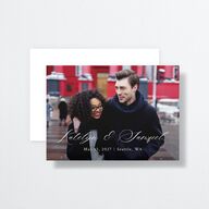 Monogram Wreath Save The Date Cards Midnight Signature smooth No