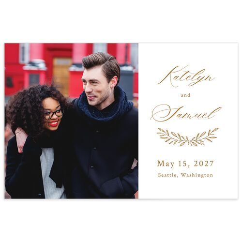 Monogram Wreath Save The Date Postcards - 