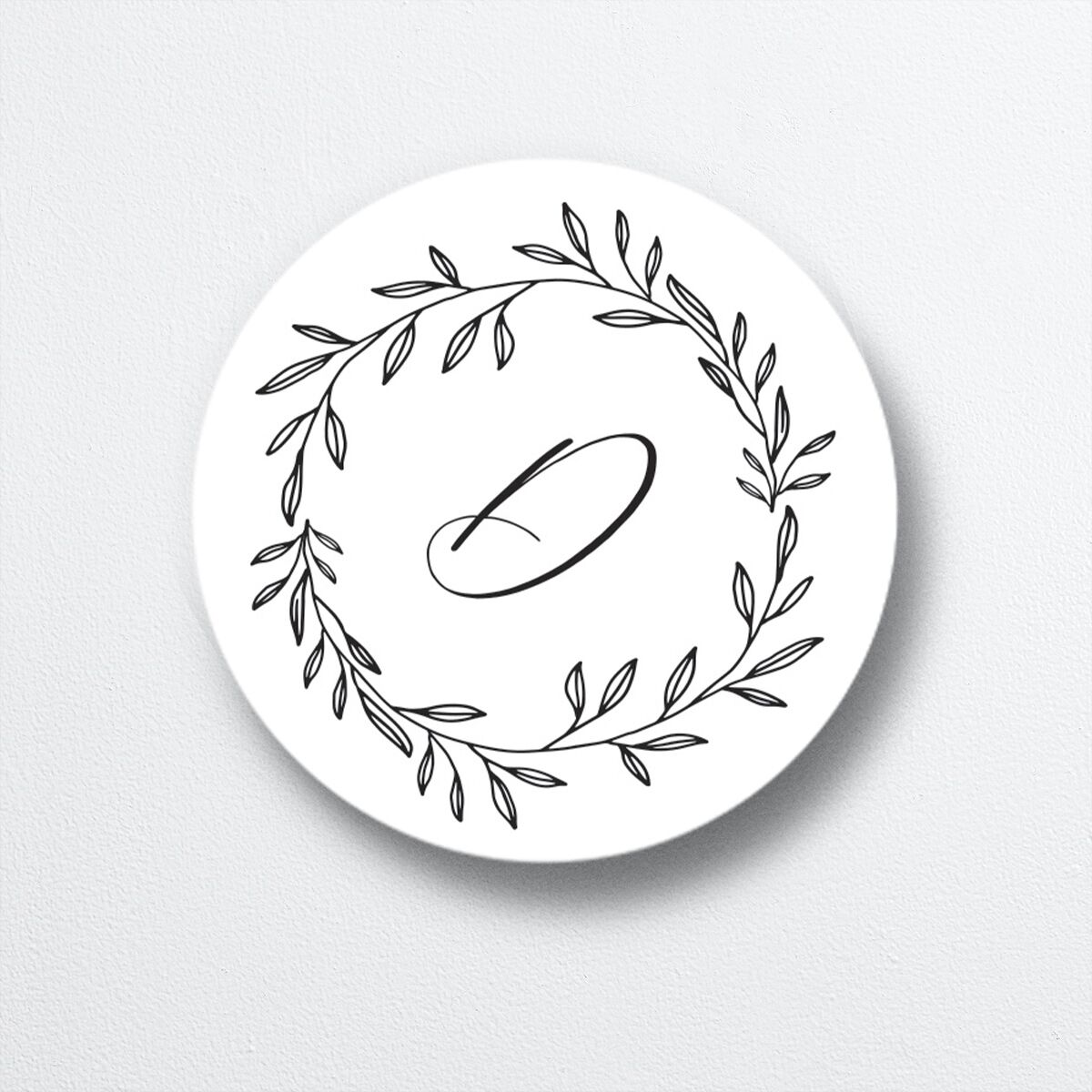 Monogram Wreath Wedding Stickers front