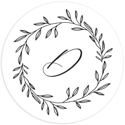 Monogram Wreath Wedding Stickers - 