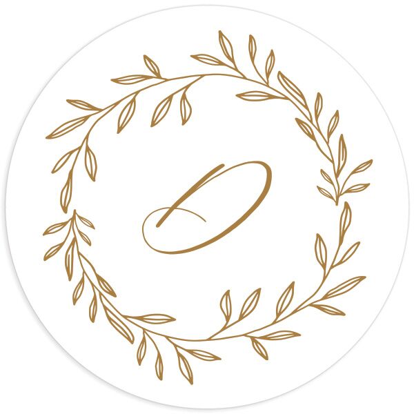Monogram Wreath Wedding Stickers
