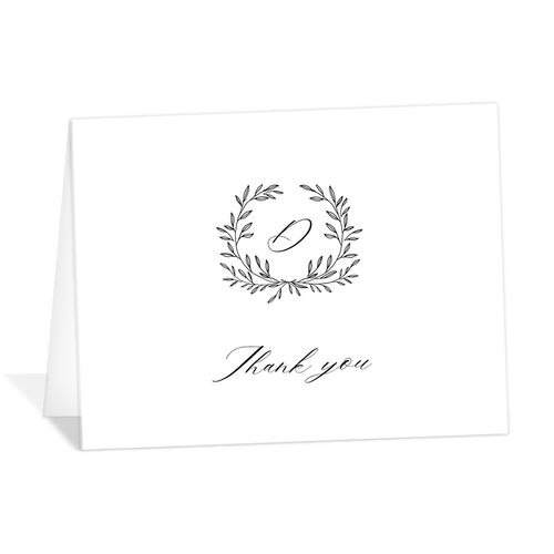 Monogram Wreath Thank You Cards - 