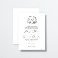 Monogram Wreath Wedding Invitations Midnight Signature No