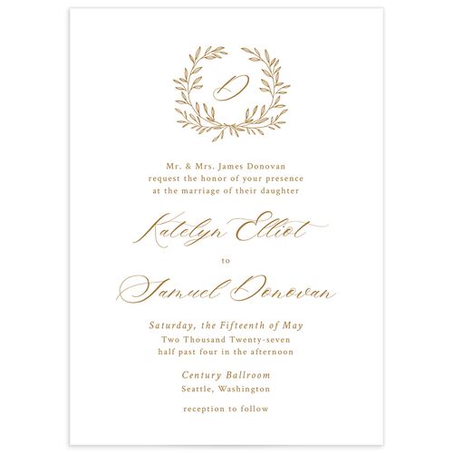 Monogram Wreath Wedding Invitations - 