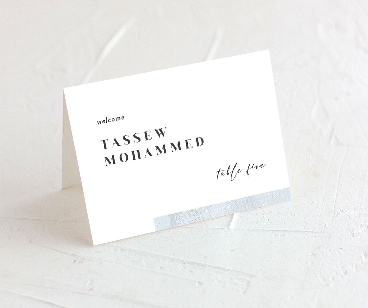 Minimal Accent Place Cards front in blue