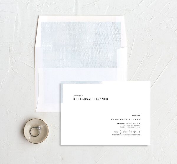 Minimal Accent Rehearsal Dinner Invitations envelope-and-liner