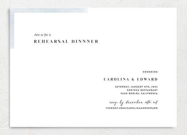 Minimal Accent Rehearsal Dinner Invitations front