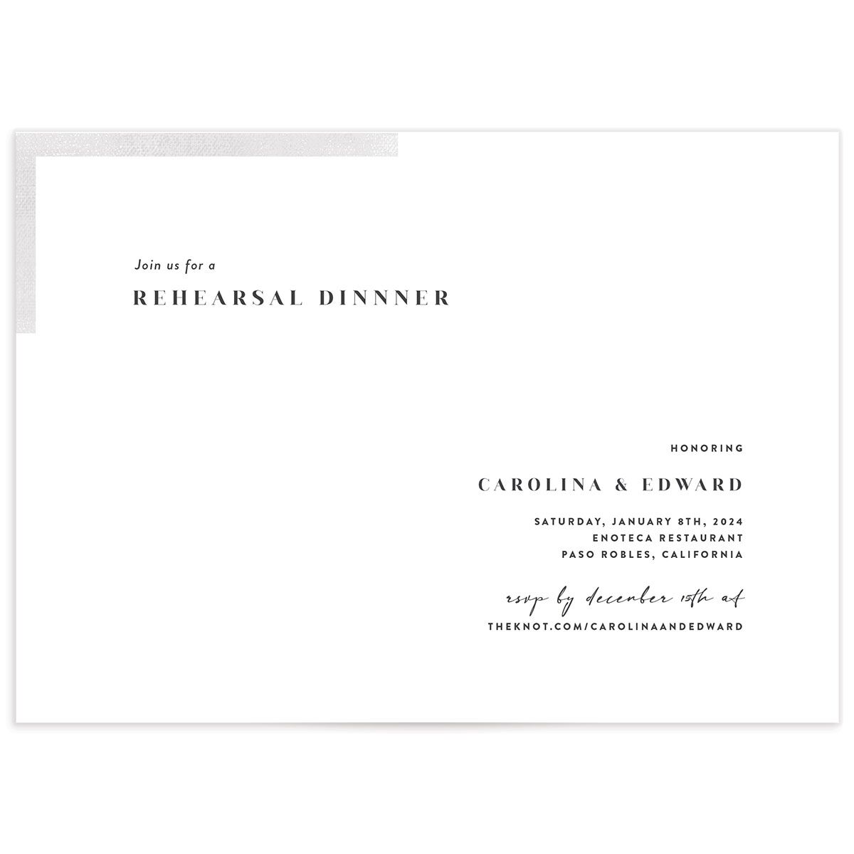 Minimal Accent Rehearsal Dinner Invitations