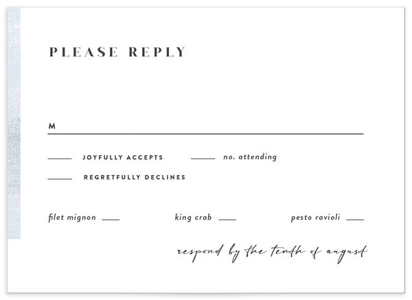 Minimal Accent Wedding Response Cards front