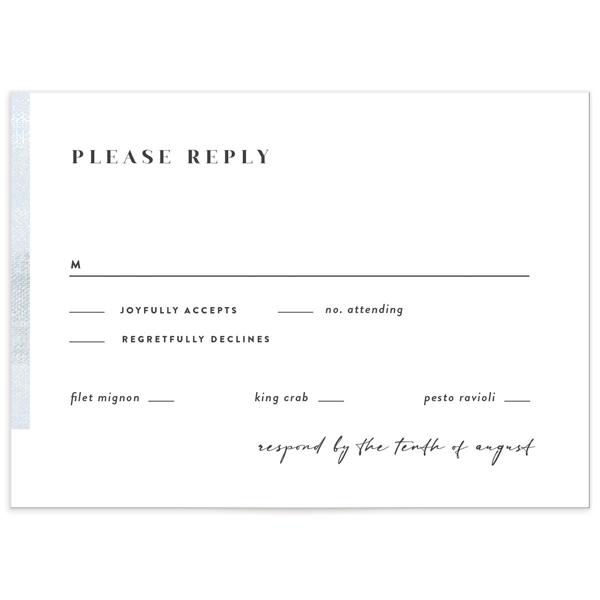 Minimal Accent Wedding Response Cards