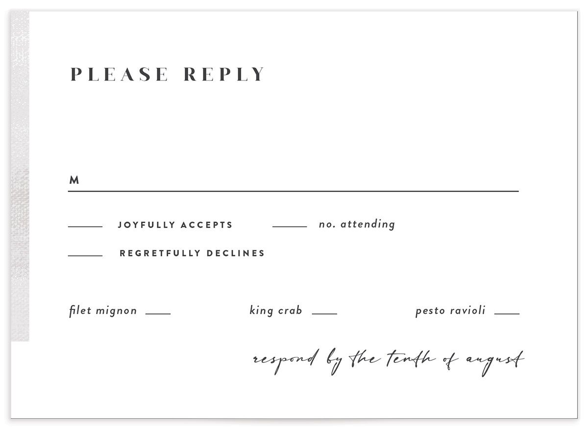 Minimal Accent Wedding Response Cards front