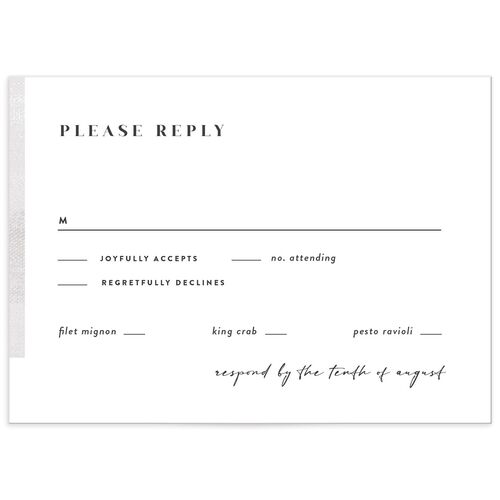 Minimal Accent Wedding Response Cards Fog Signature