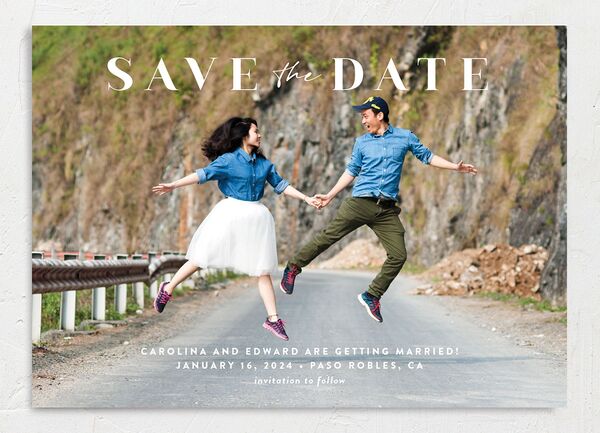 Minimal Accent Save the Date Cards front
