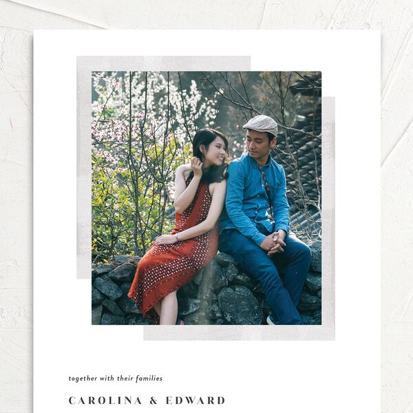 Minimal Accent Wedding Invitation Fog Signature No