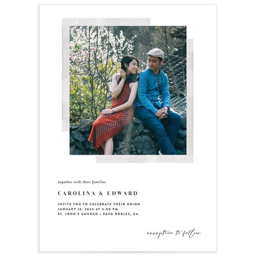 Minimal Accent Wedding Invitation Fog Signature No