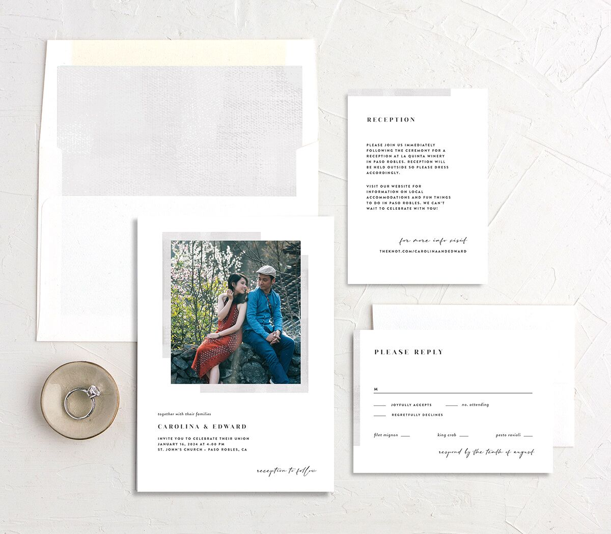 Minimal Accent Wedding Invitation Fog Signature No